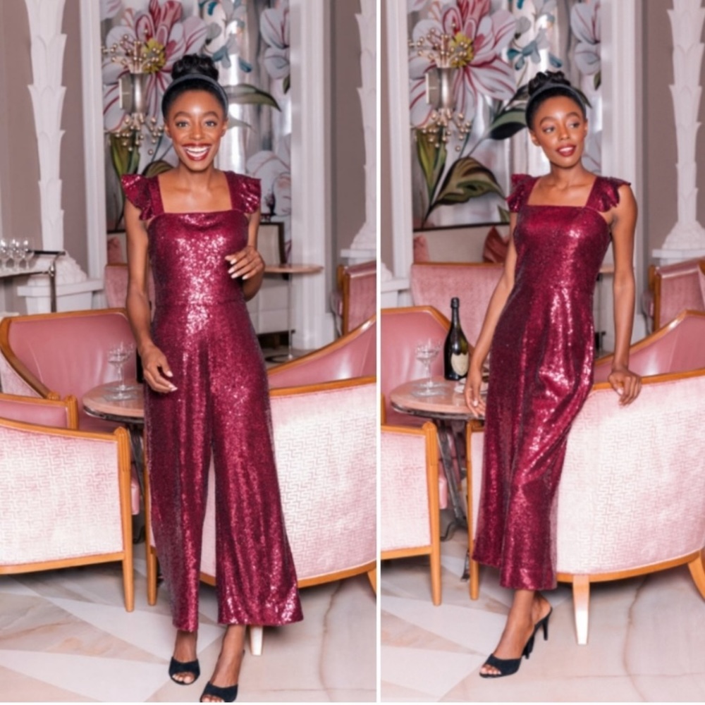 NWT Gal Meets Glam Casey sequin jumpsuit